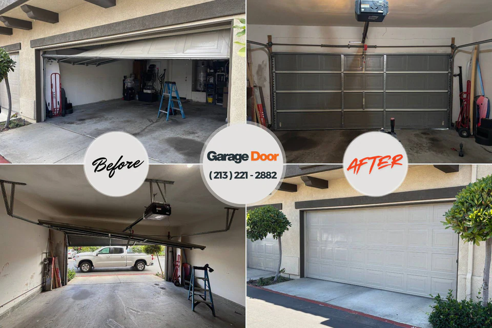Before and after: garage door repair Wytheville, VA